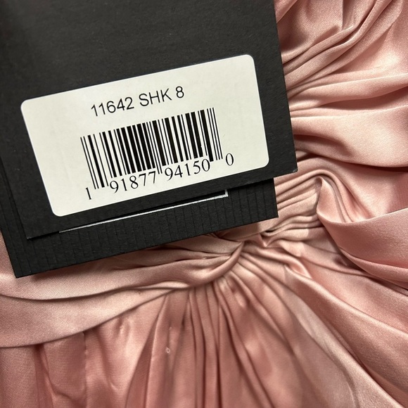 MAC DUGGAL 11642 NWT Pink Open Back High Neck Side Ruched Gown - Picture 6 of 6